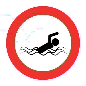 circular sign prohibiting bathing vector