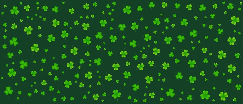 shamrock pattern green background traditional celebration design vector