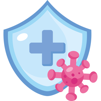 immune medical shield and bacteria or virus png