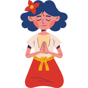 nyepi woman praying isolated png