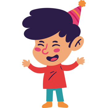 cheerful boy celebrates his birthday png