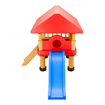 3d rendered illustration wooden toy house in playground for children png