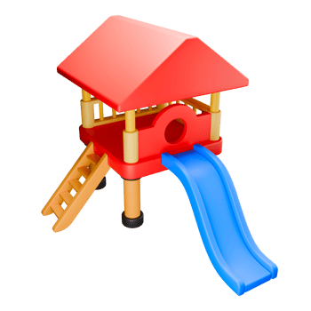 3d rendered illustration of toy house in playground png
