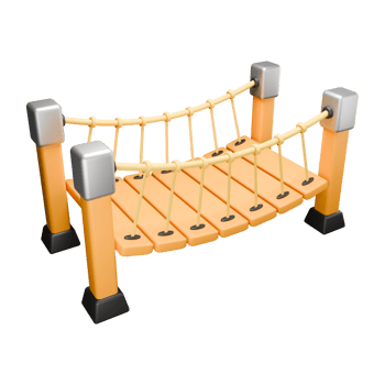 3d illustration wooden bridge in playground png