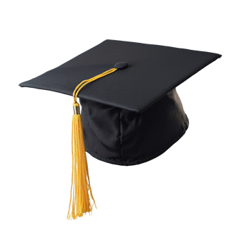 Graduation cap flying isolate on transparent background png