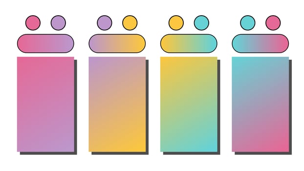 Set of gradient background. Cover set design with Hot Pink, Lilac, Gold, Cyan color. Beautiful abstract gradient for covers, wallpapers, branding, business cards illustration vector