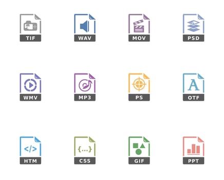 File format icon in duo tone color illustration vector