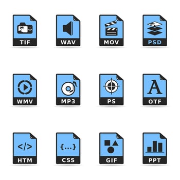 File type icon in duo tone color illustration vector