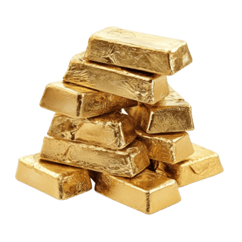 gold bars isolate on transparent background png