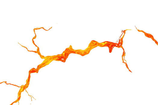 Vibrant display of flowing lava in bright orange and yellow hues showcasing the dynamic movement of molten rock during volcanic activity png