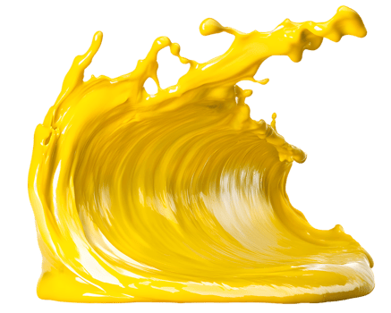Vibrant splash of yellow liquid resembling a wave shape showcasing energetic motion and creativity with a glossy surface creating an impactful visual experience png