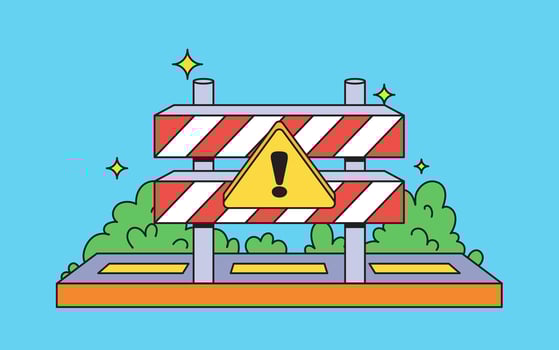 Construction barrier on the road vector