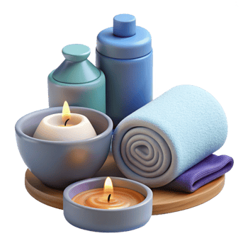 Realistic spa icon for relaxation and wellness themes. png