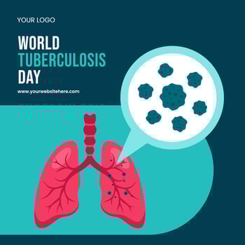 Hand-Drawn World Tuberculosis Day Social Media Template in Flat Cartoon Design Illustration vector