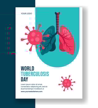 Flat Style Cartoon Illustration for World Tuberculosis Day Social Media Vertical Poster vector