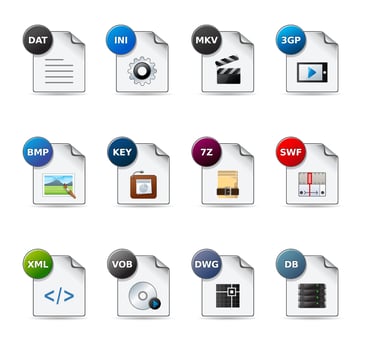 File format icon set illustration vector