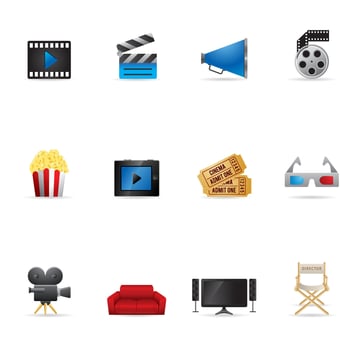 Movie icon set illustration vector