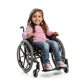 a little girl in a wheelchair on a transparent background png