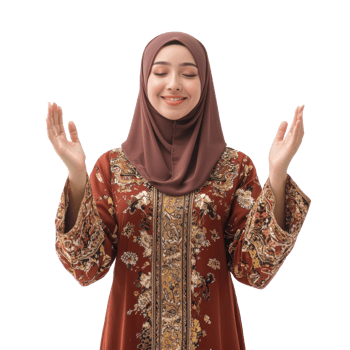 Young woman celebrating Eid mubarak isolate on transparent background png