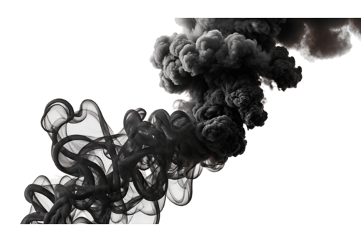 Black smoke cut out effect png