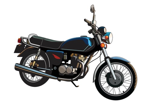 Vintage motorbike 1980's illustration style for design elements. vector