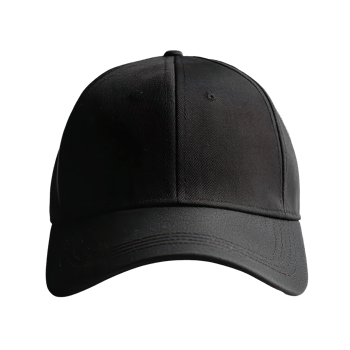 Black baseball cap placed against a clean transparent background showcasing its design and style features prominently, Black baseball cap transparent background png