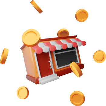 3D franchise shop building or commercial property png