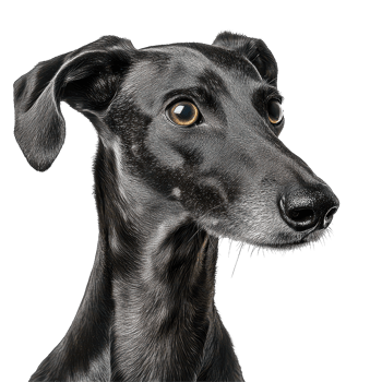 A sleek black Bas Hound standing elegantly against a transparent background, showcasing its unique features and expression, Bas Hound, transparent background. png