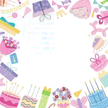Happy Birthday elements frame. flat birthday elements frame vector