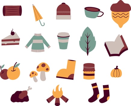 best fall season object illustration vector