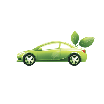 Green Eco Friendly Car With Leaves png