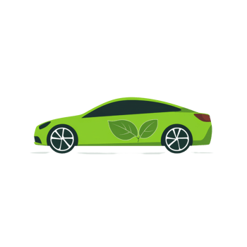 Green Eco Friendly Car With Leaves Design png