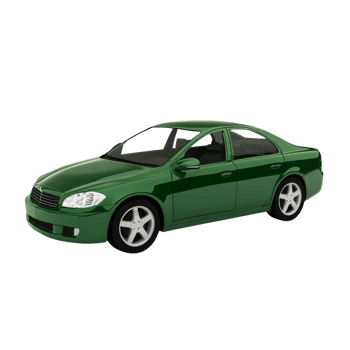 A Green Sedan Car on White Background png