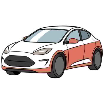 White Background with Isolated Car vector
