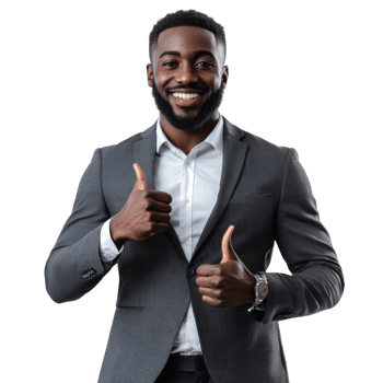 Happy Business Success on transparent background. png