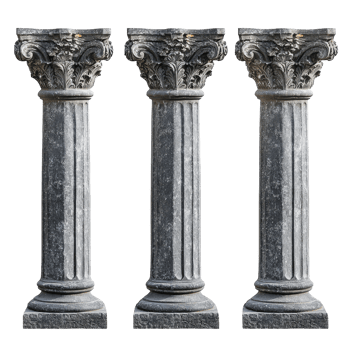 Ancient Stone Pillar on transparent background. png