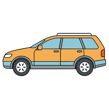 Car Line Drawing in Art on White Background vector