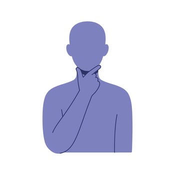 A man with his hand on his chin vector