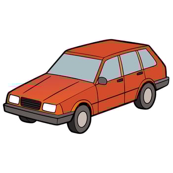 Car Drawing on Simple White Background vector