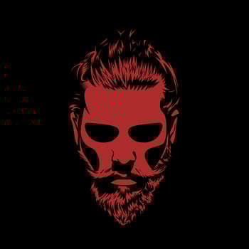 Gentleman face red silhouette vector
