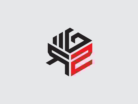 Initial logo letter GRZ, ZRG, GR2 design illustration vector