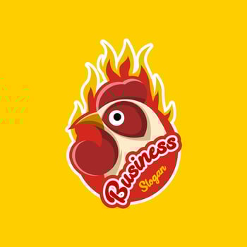 spicy chicken head mascot logo for culinair or restaurant illustration vector