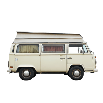 Camper Van Mockup on transparent background. png