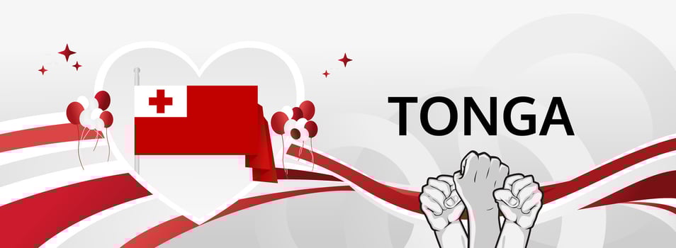 Tonga Independence Day, June 4th. A flag inspired banner celebrating national pride, perfect for cultural events, tourism, and festive occasions. vector