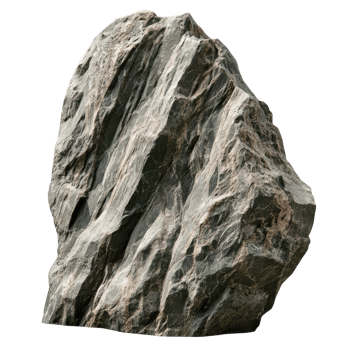 Jagged Rock Detail on transparent background. png