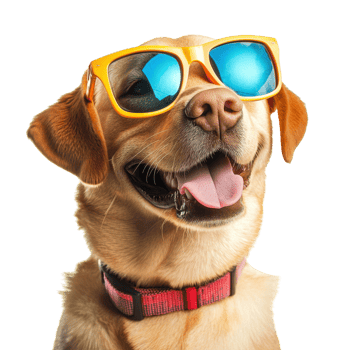 Summer Dog Shades on transparent background. png