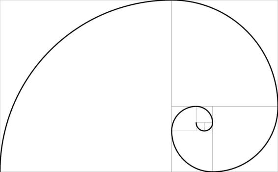 Golden Spiral Mathematical Design on White Background vector