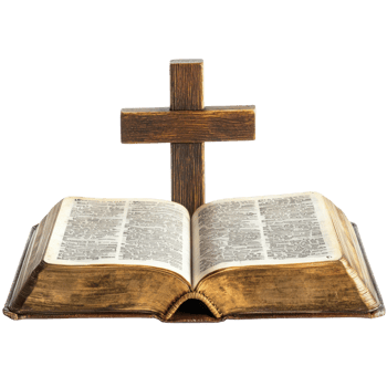 bible and cross isolate on transparent background png