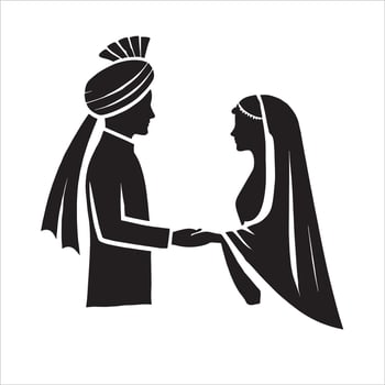 Indian wedding icon illustration vector