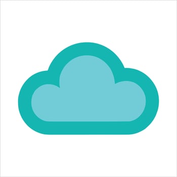 Data Cloud Icon Design with Colorful and Beautiful Internet Weather Cloud Silhouette vector